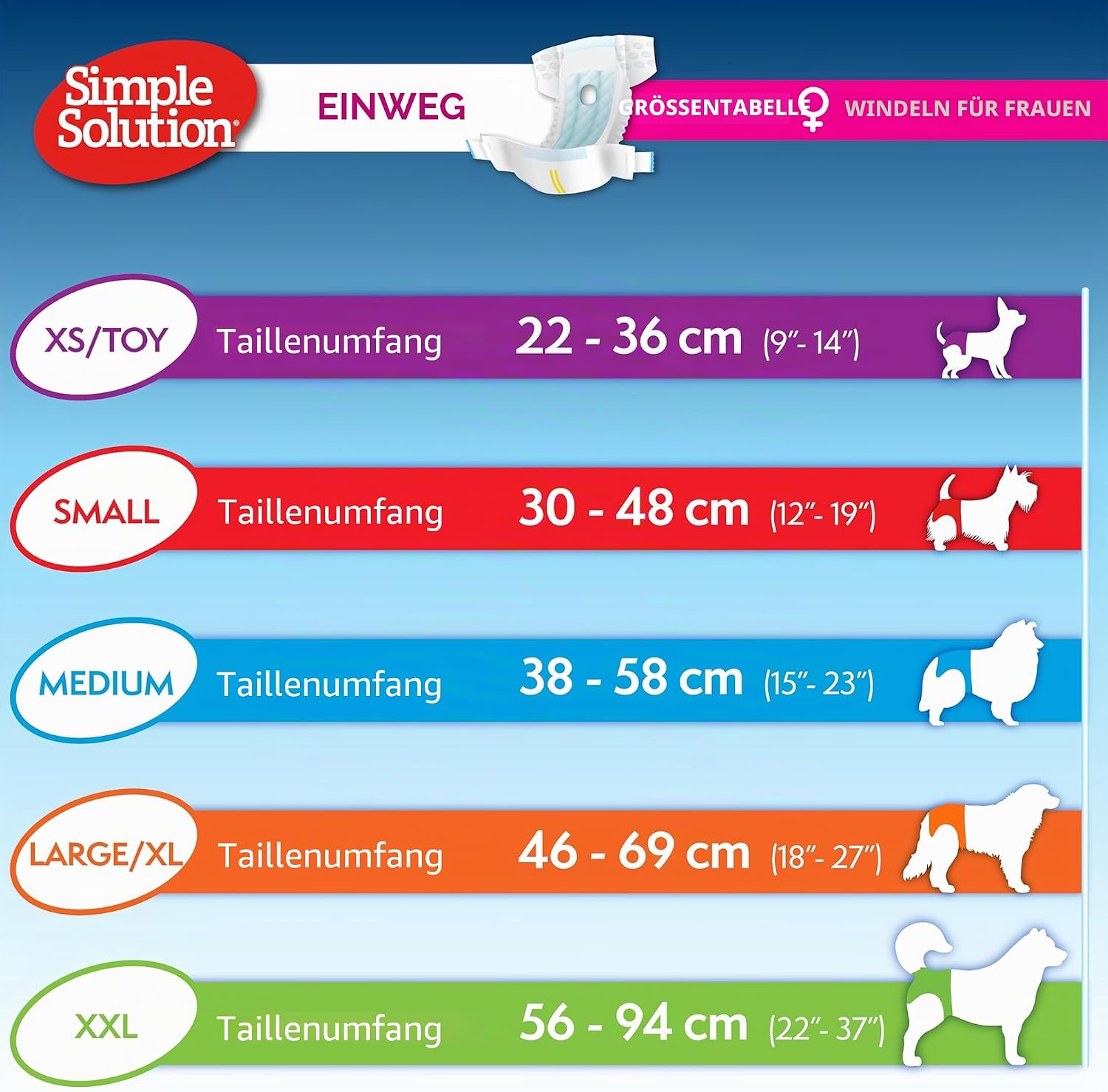 Detalle de Simple Solution Einweg-Hundewindeln für Hündinnen XL – super saugfähig, auslaufsicher und fellfreundlich
