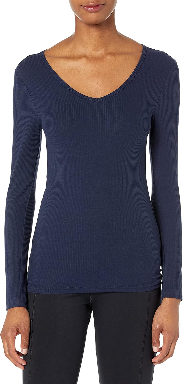Thumbnail 1 de Amazon Essentials Damen mehrlagige Slim-Fit Langarm-Strickhemden mit V-Ausschnitt (auch in Übergröße)