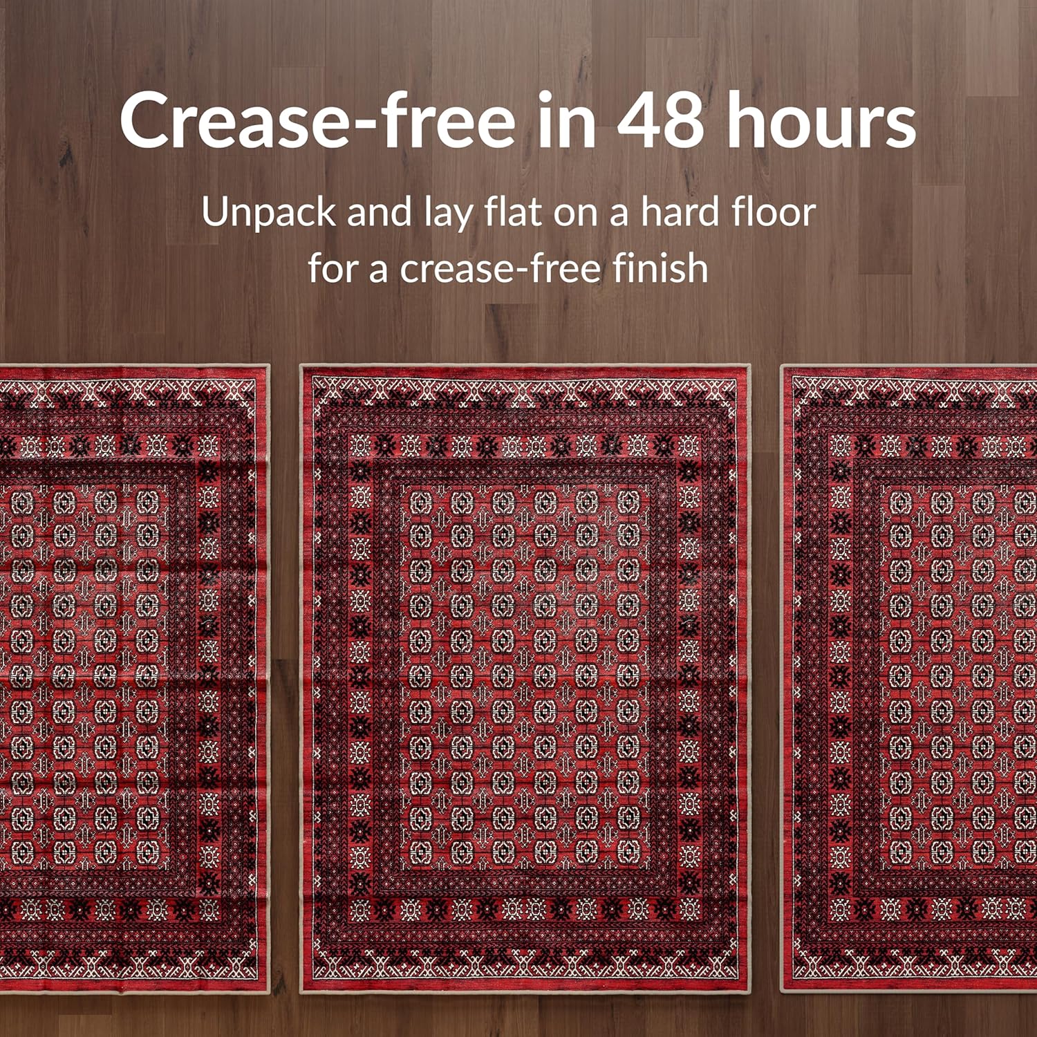 Thumbnail 4 de artyrugs Dragon Red machine washable rug (200x290cm) with non-slip backing and short pile