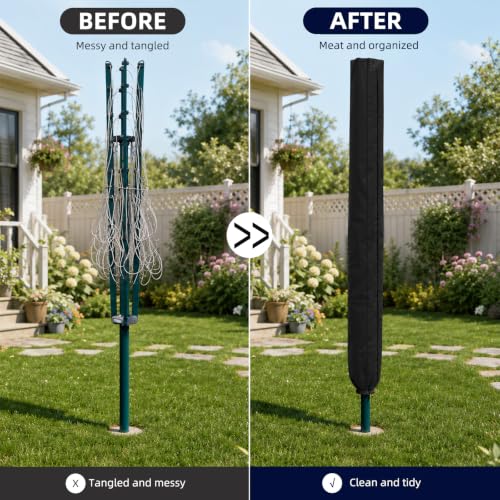 Detalle 2 de Lumora Rotary Washing Line Cover 420D Heavy Duty Waterproof (168x16x16 cm) for Brabantia Rotaries