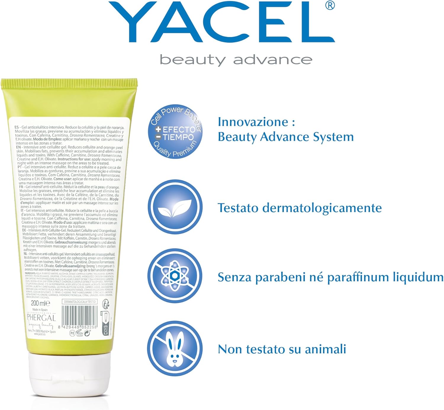 Thumbnail 5 de Yacel Cellublock - Crema anticellulite potente con effetto drenante, 200 ml