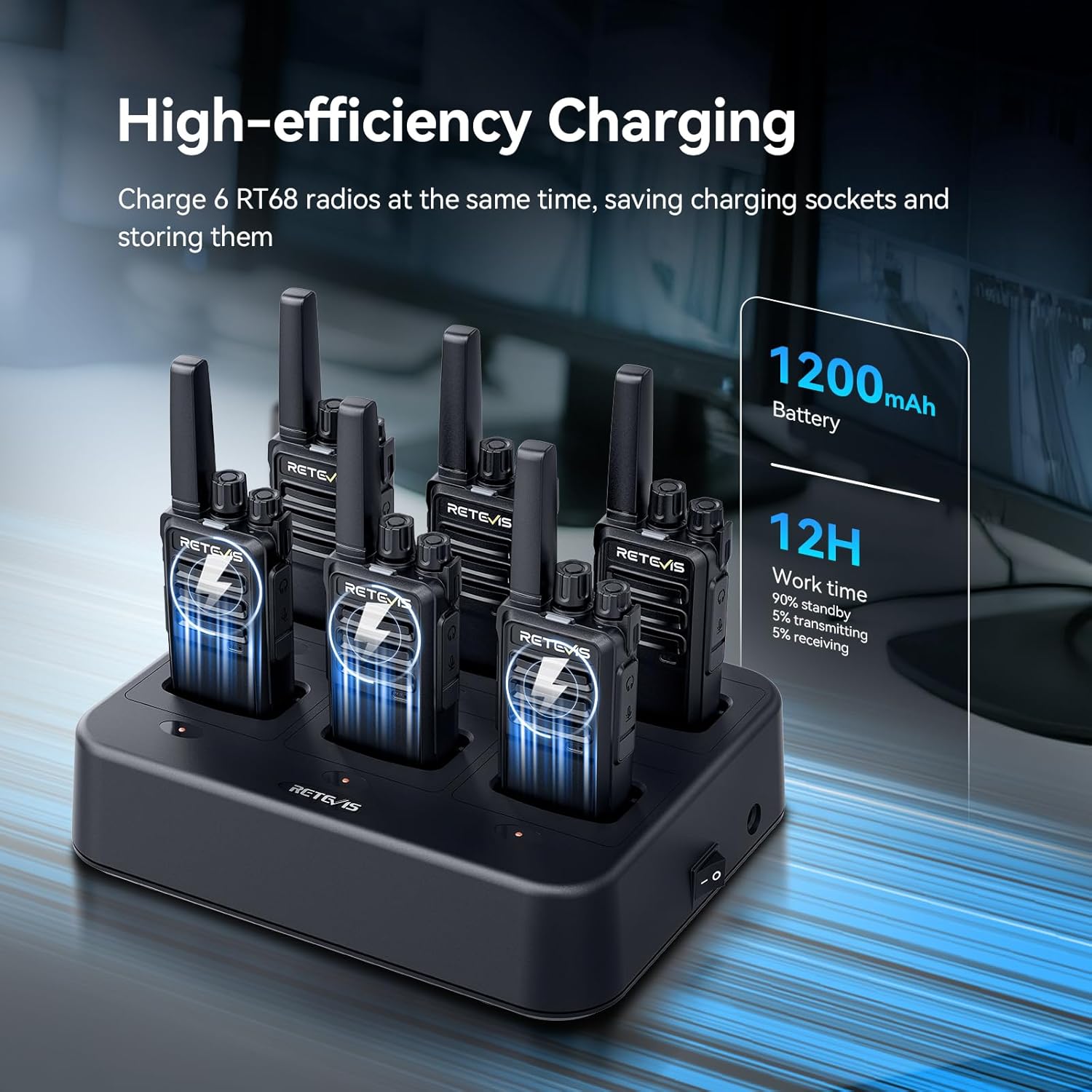 Detalle 2 de Retevis RT68 6‑pack FRS walkie talkies