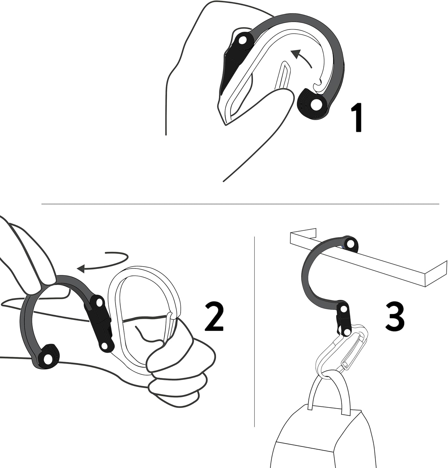 Thumbnail 3 de Gear Aid HEROCLIP Mini: 3-in-1 Carabiner Clip for Everyday Hang, Hook and Clip Utility