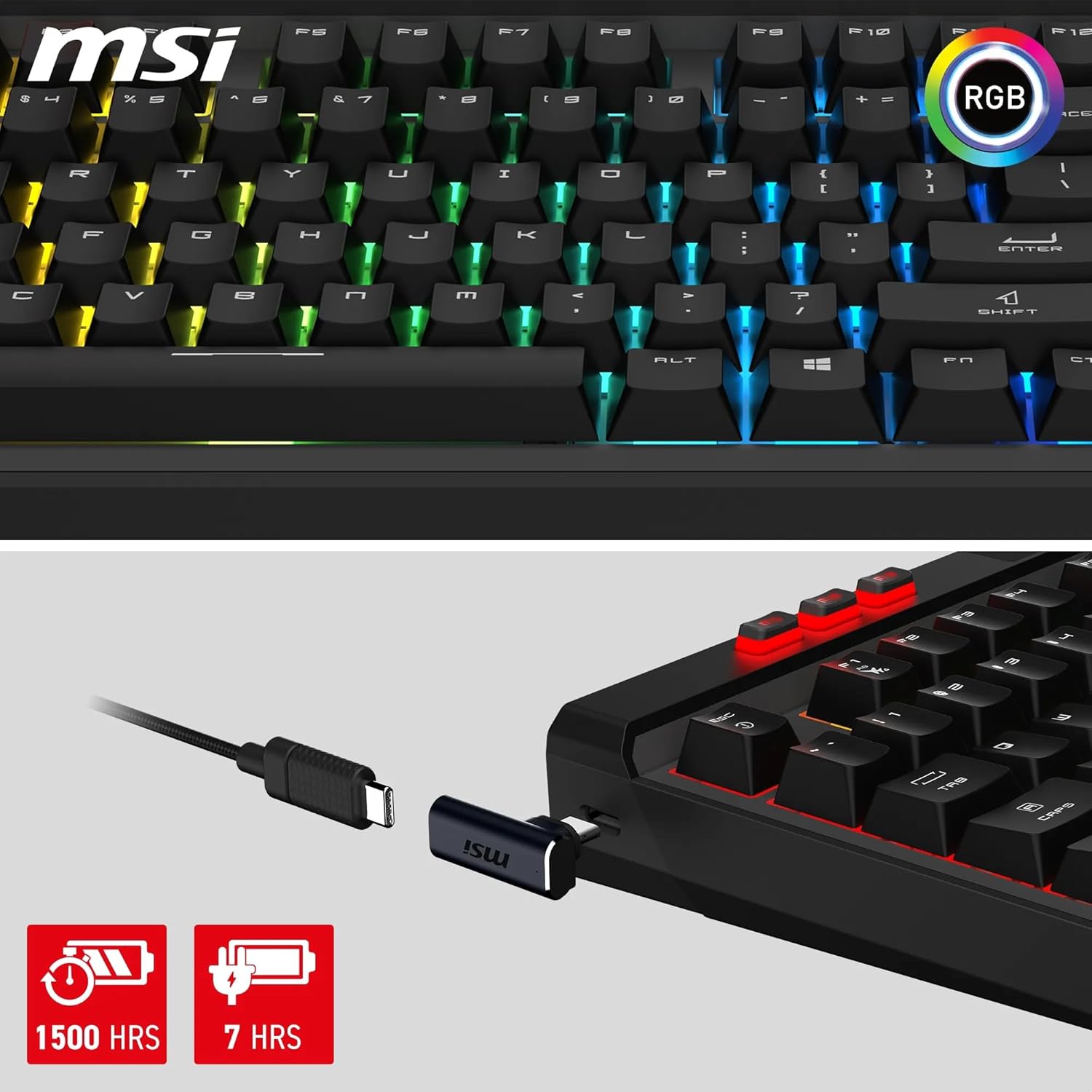 Thumbnail 3 de MSI Strike Pro Wireless AZERTY — clavier gaming sans fil hot-swap silent tactile