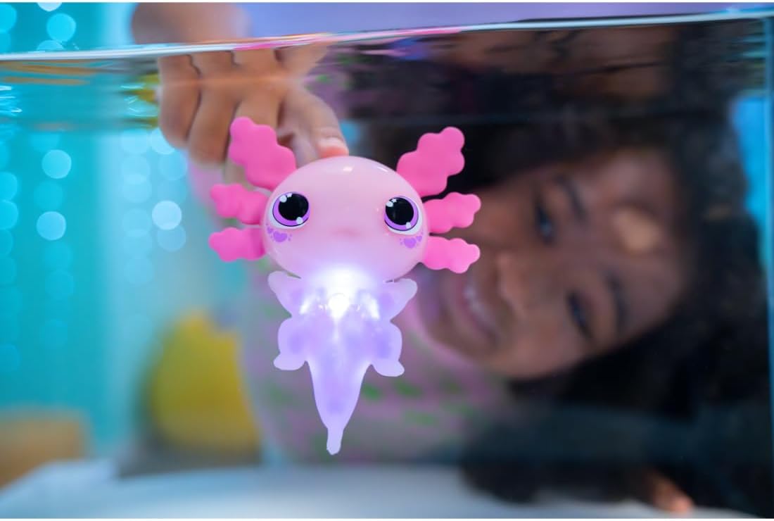Thumbnail 4 de Animagic Let’s Glo Axolotl Rose : compagnon électronique lumineux, flottant et tactile pour enfants dès 4 ans