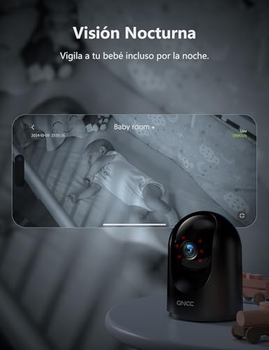 Thumbnail 5 de GNCC 2K Cámara Vigilancia WiFi Interior para Mascotas: 360° de seguimiento, visión nocturna y audio bidireccional