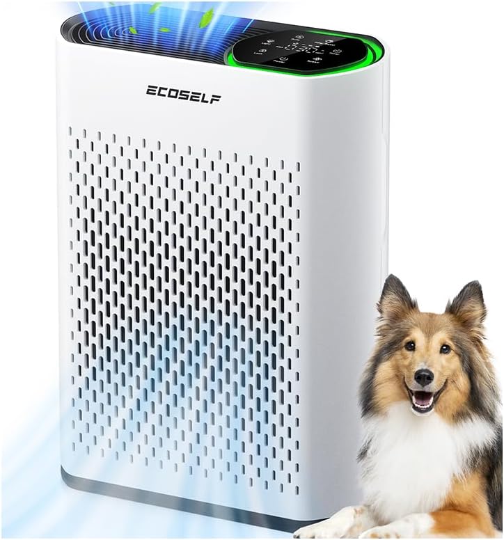 Detalle de ECOSELF HAP-602 Air Purifier for Large Rooms, 3-Stage True HEPA, PM2.5 Display