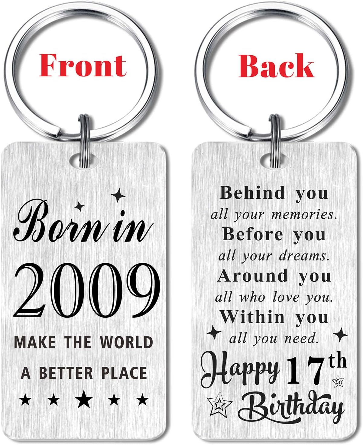 Detalle de Gezxin Happy 17th Birthday Keyring (Personalised Steel Keepsake for 2009 Birthday)