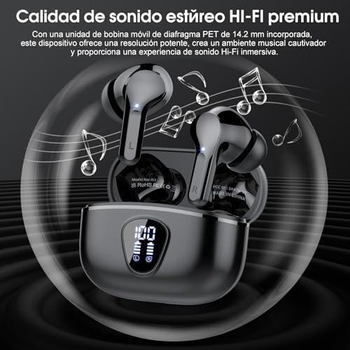 Thumbnail 1 de Auriculares inalámbricos Bluetooth 5.4 🛡️ IP7, 48H, Negro