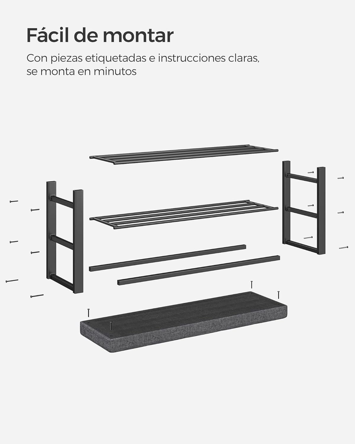 Thumbnail 5 de SONGMICS Banco Zapatero 3 Niveles con Asiento Acolchado