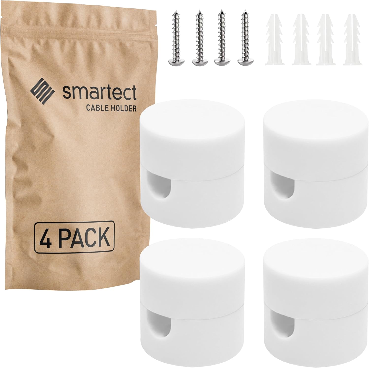 Detalle de smartect Zweiteilige Wand- und Deckenpins 4 Stück Weiß