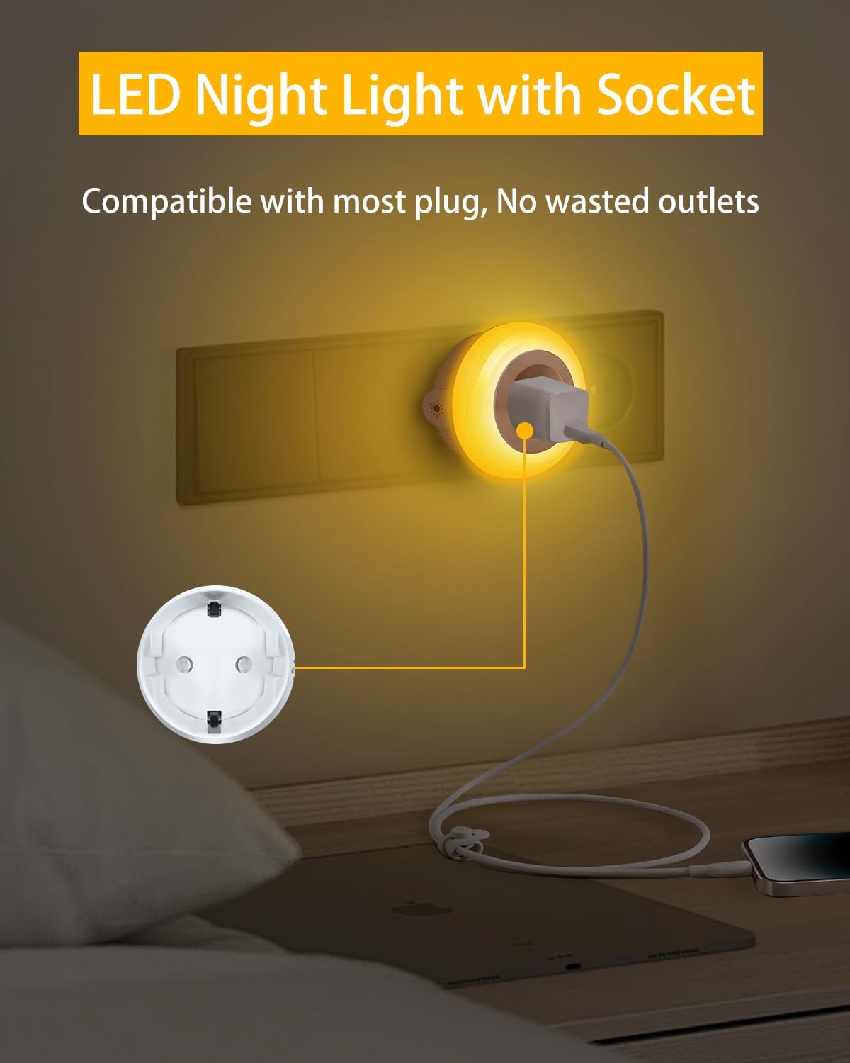 Thumbnail 1 de Bowfar Nachtlicht Steckdose 2700K