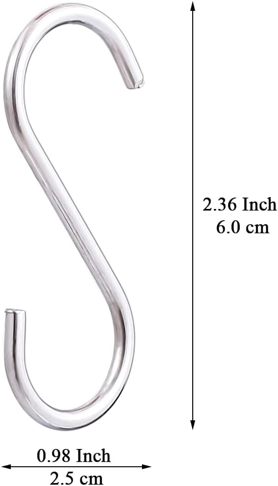 Detalle 2 de Evanda Crochets en S en acier inoxydable (lot de 30) pour suspendre ustensiles et accessoires