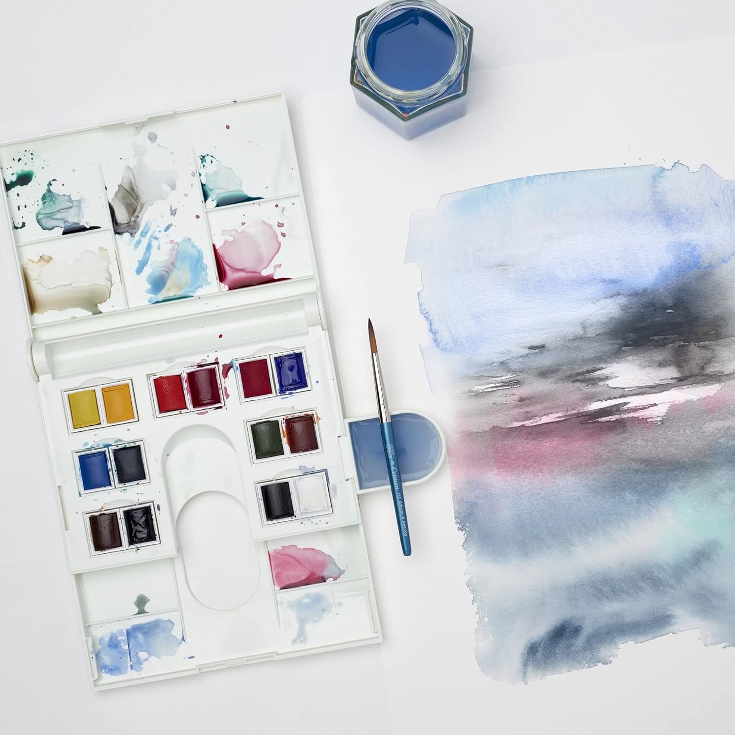 Thumbnail 5 de Winsor & Newton Cotman Compact Aquarellfarben Set – 14 Farbtöne in 1/2 Näpfen, lebendige, lichtechte Wasserfarben