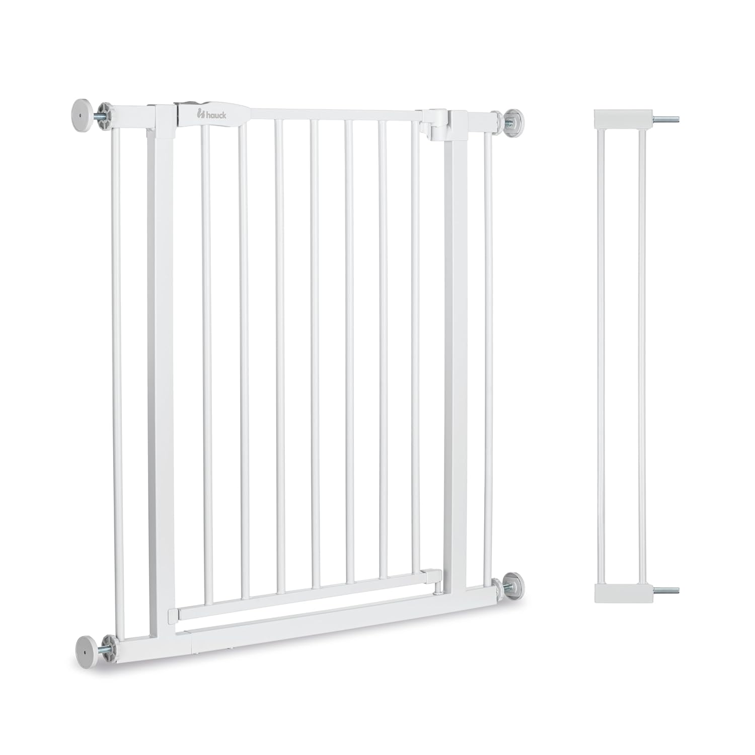 Detalle de hauck Open N Stop 2 + 9 cm Verlängerung – Tür- und Treppengitter, Weiß, 84–89 cm Breite, 77 cm hoch