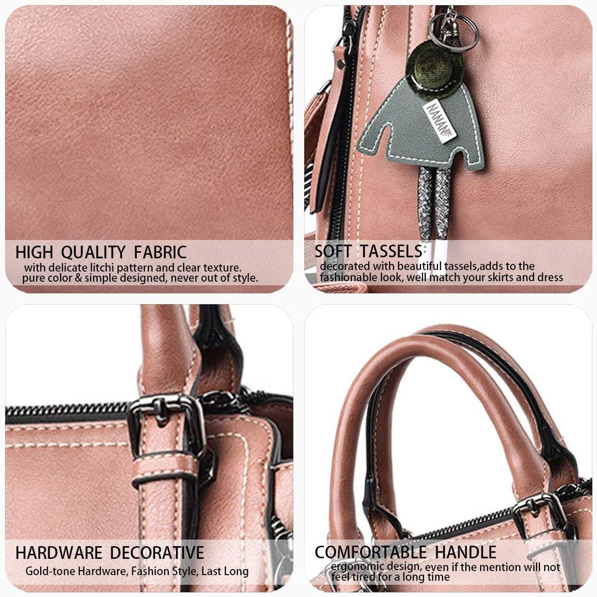 Thumbnail 5 de BUKESIYI Donna Borse a Tracolla Borsa a Mano Firmata PU Pelle Rosa IT77139