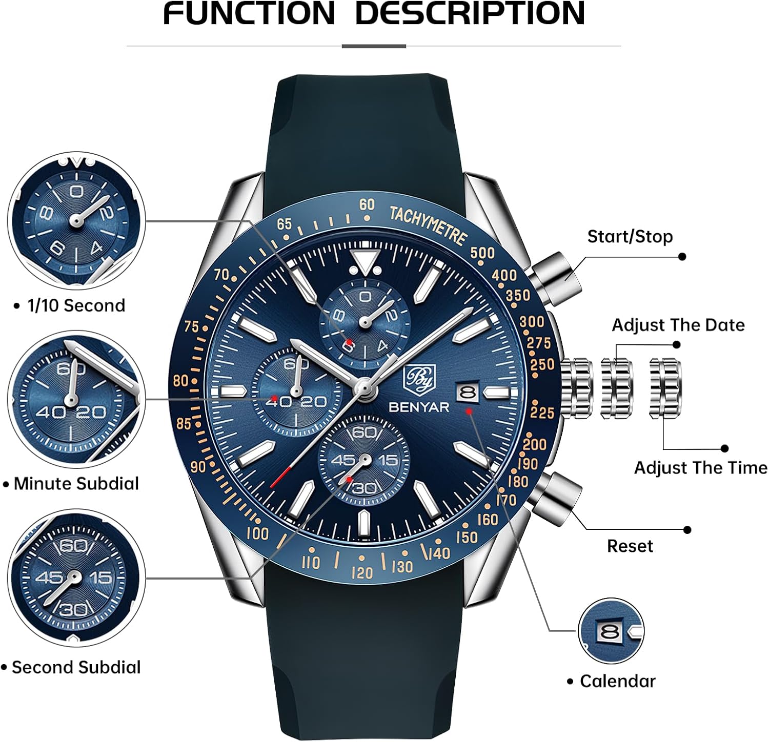 Thumbnail 5 de BY BENYAR BY-5140 Chronograph Armbanduhr