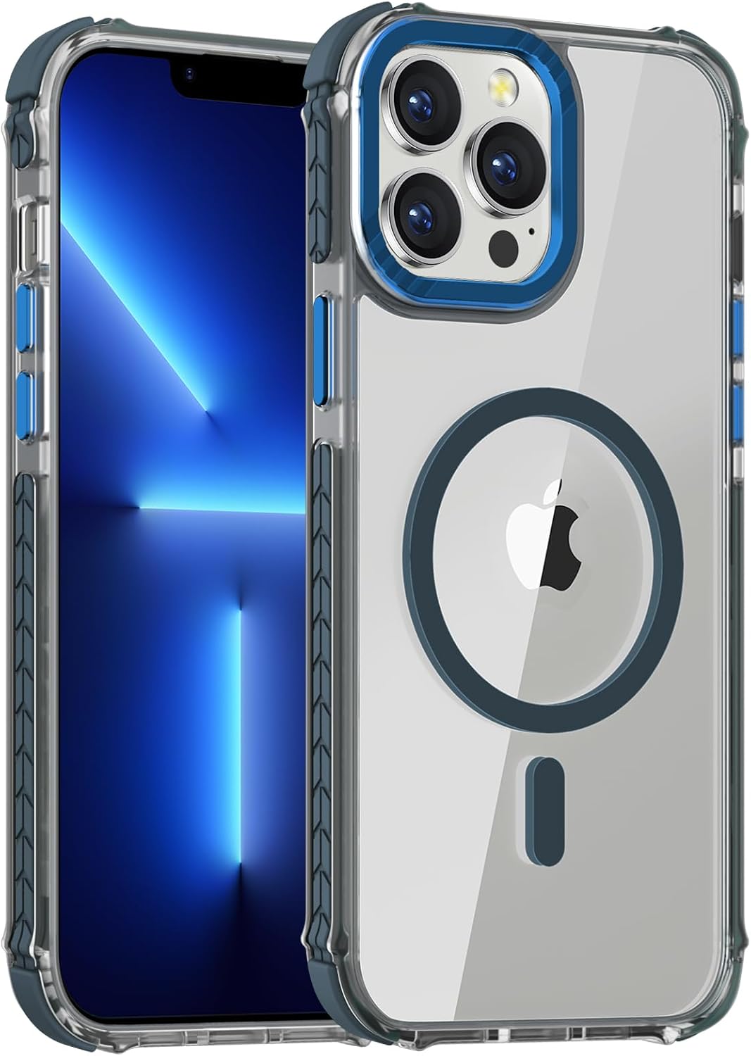 Detalle de DEERLAMN Strong Magnetic Case for iPhone 15 Pro Max 6.7" — Clear Slim Shockproof Cover with Military-Grade Drop Protection