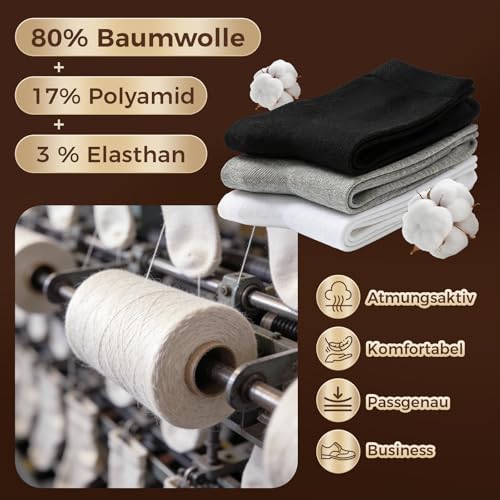 Detalle de Fitfets 12 Paar Socken Herren & Damen Baumwolle – atmungsaktiv, bequem & robust