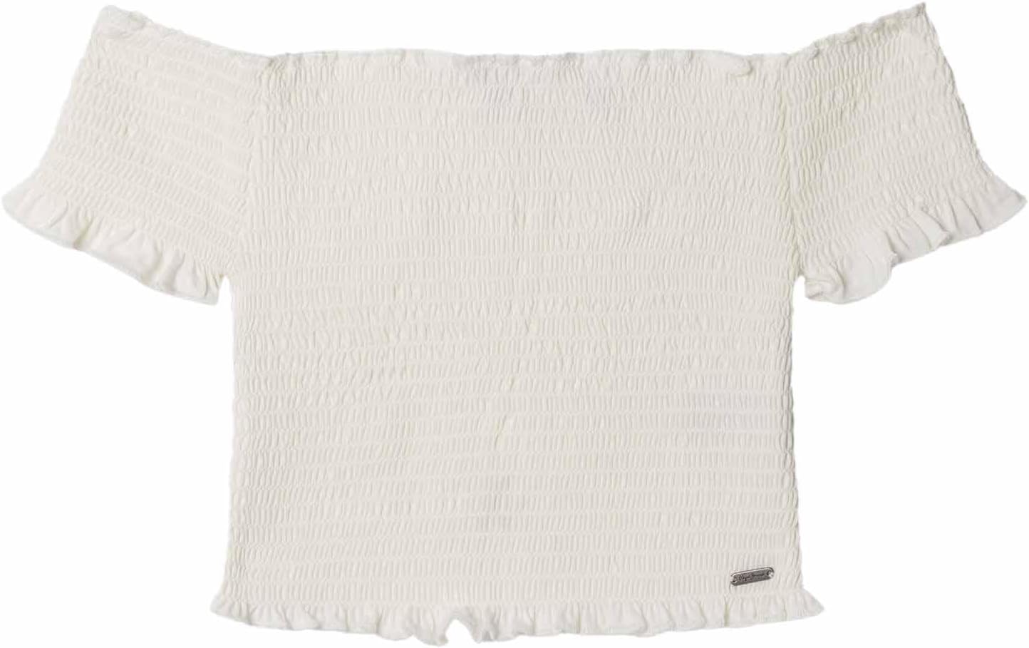 Detalle de Pepe Jeans Georgina T-Shirt Fille – Blouse estivale à épaules dénudées