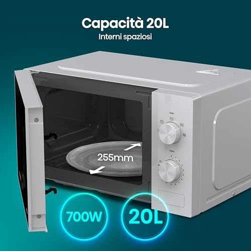 Thumbnail 3 de Hisense H20MOWP1: Forno Microonde con Controllo Meccanico, 20 L, 700 W (Bianco)