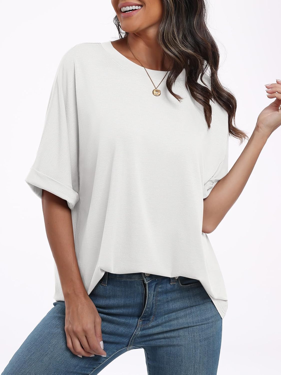 Thumbnail 5 de Cuptacc Oversize Shirt Damen – lockere Tunika mit Rundhals, ideal für Sommer & Büro