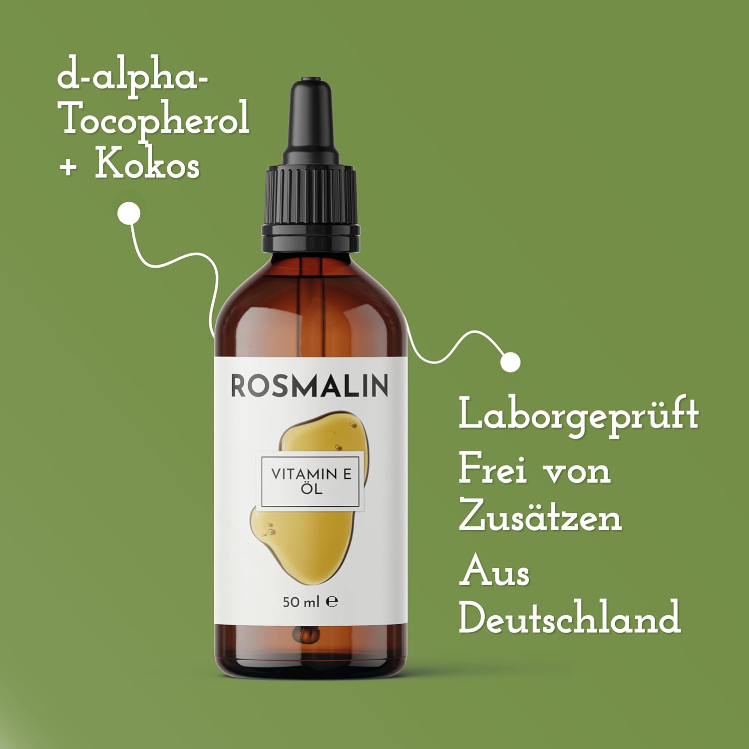 Thumbnail 4 de Rosmalin® Vitamin E Öl Bio (hochdosiert) – Gesichtsöl für Gesicht, Körper, Haare & Kopfhaut, 50 ml