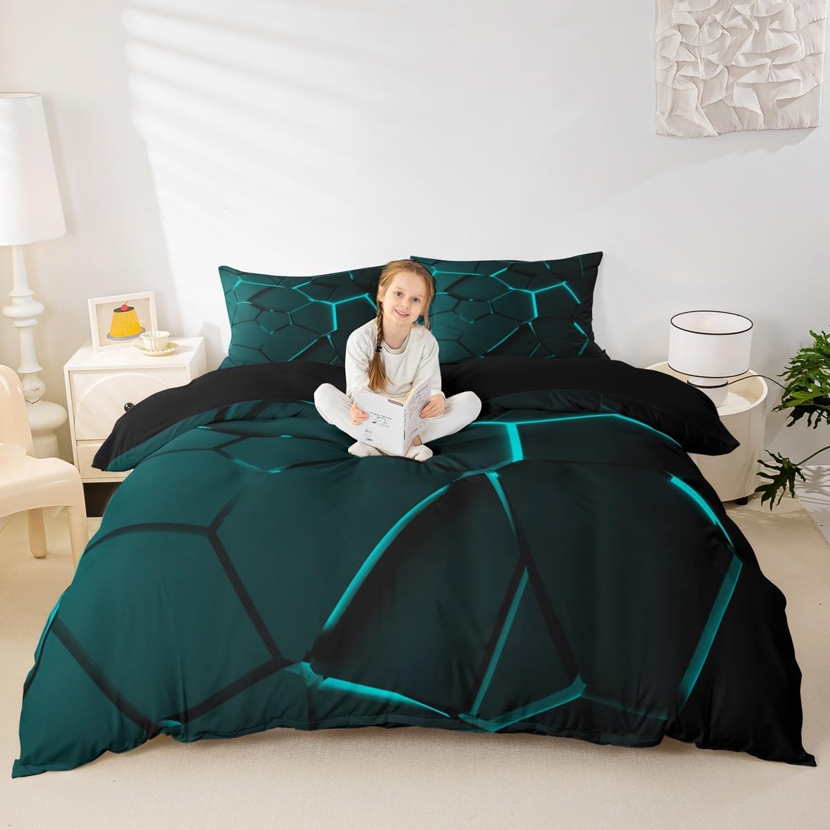 Detalle 2 de Loussiesd Geometric Effects 3D Duvet Cover Double 200cm