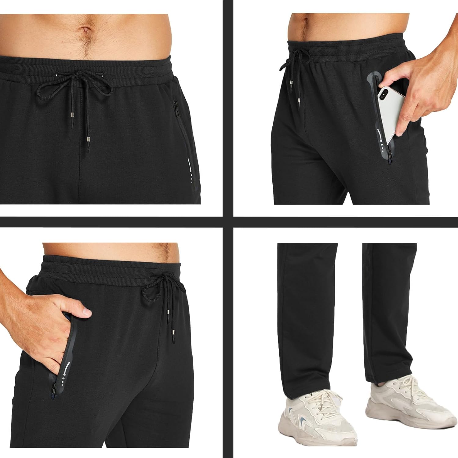 Thumbnail 3 de JustSun Pantaloni Tuta Uomo Sportivi Cotone con Tasche Zip