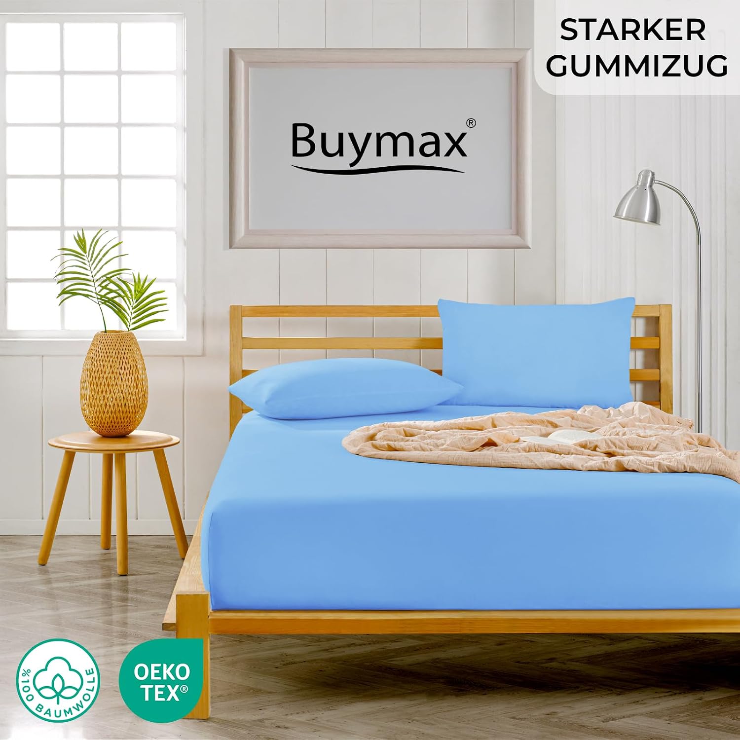 Detalle 2 de Buymax® Spannbettlaken 90x200cm Doppelpack