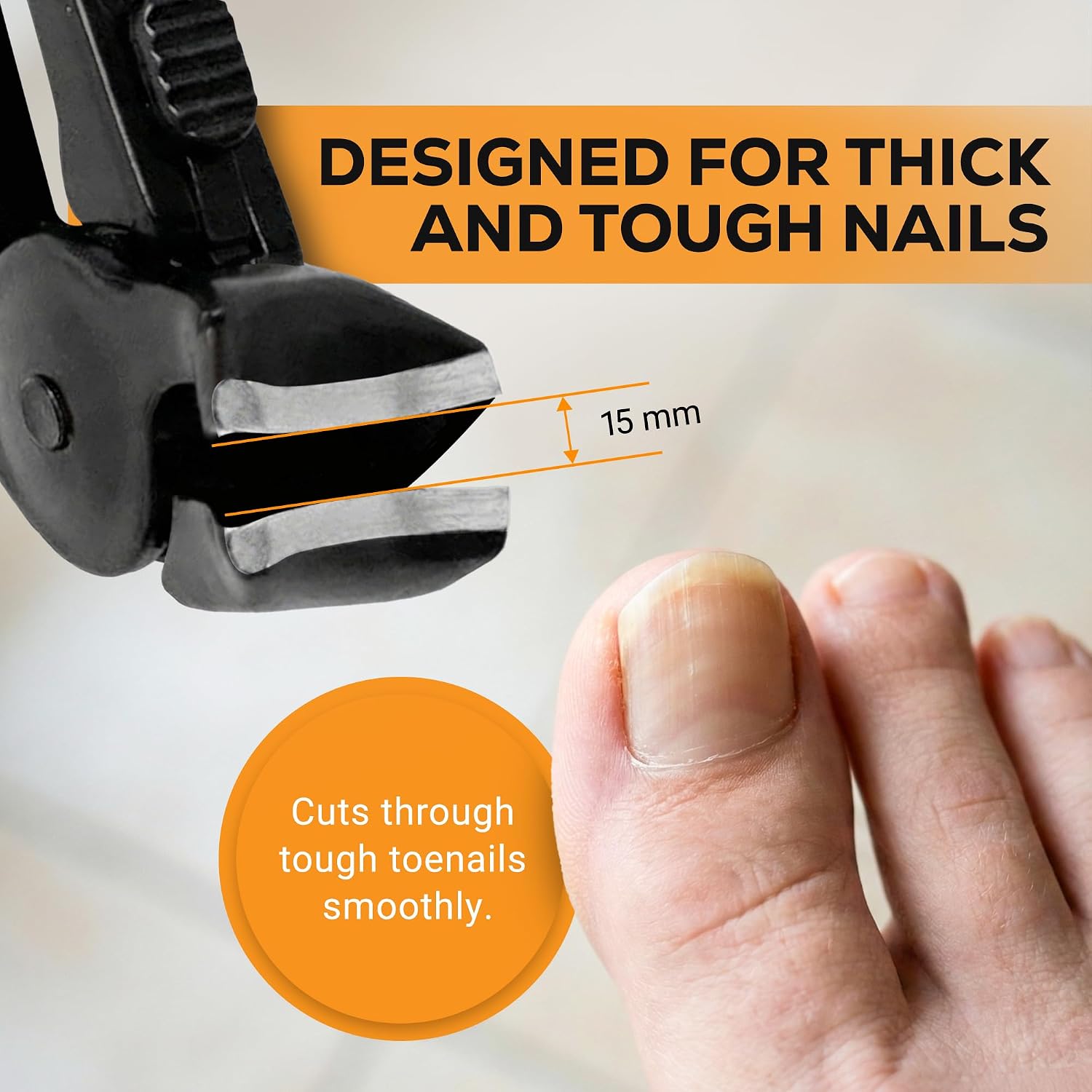 Detalle de EZPIK Thick Toe Nail Clippers for Seniors with Nail File Set