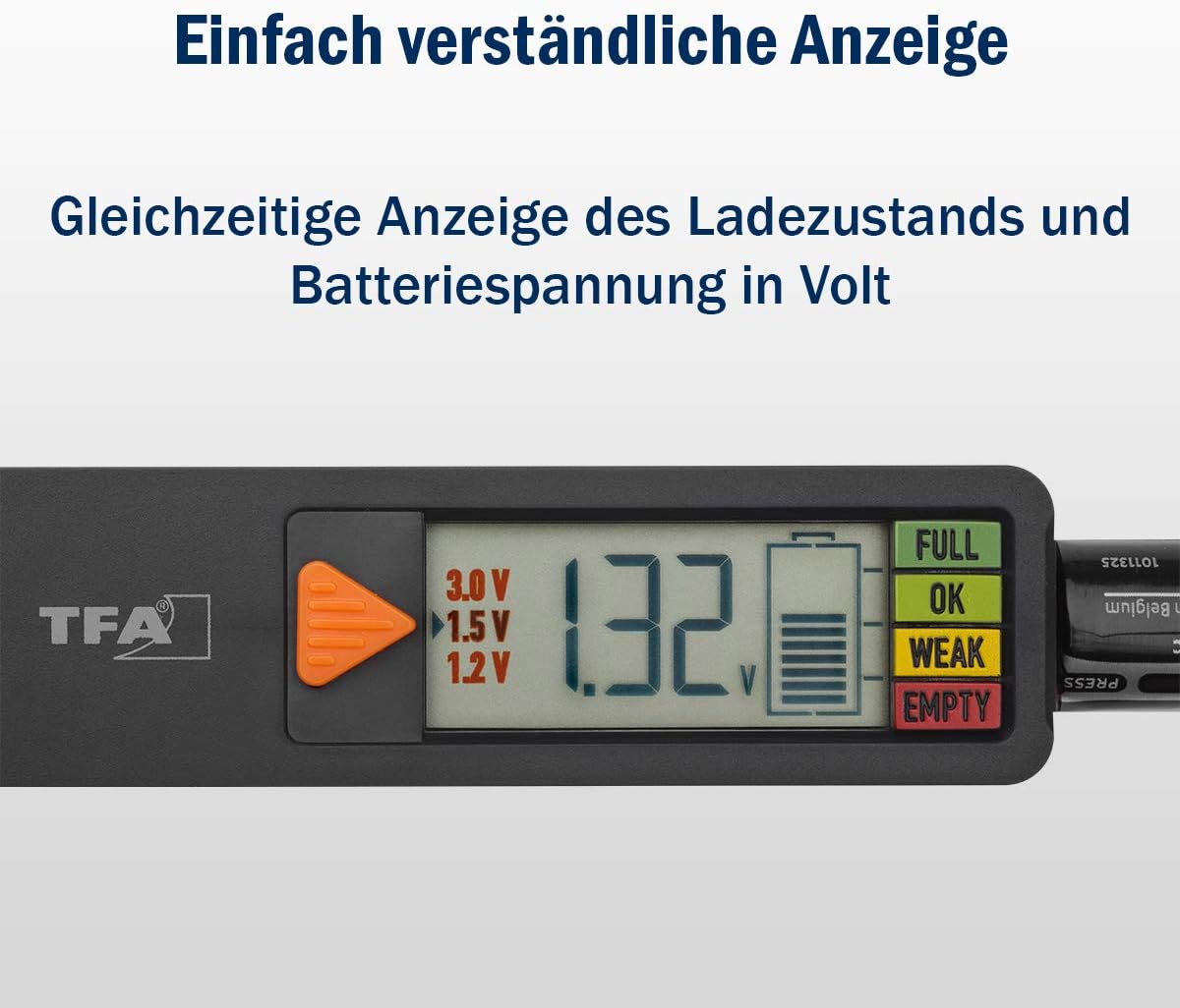 Detalle de TFA Dostmann BatteryCheck 98.1126.01 testeur universel de piles