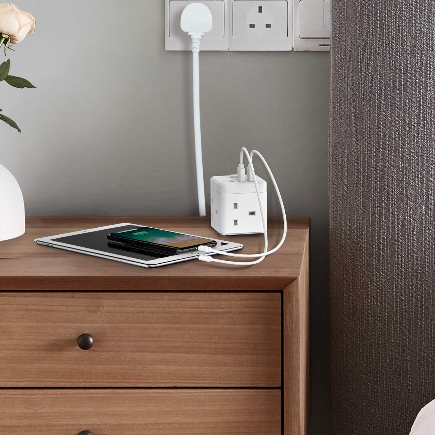 Detalle de JSVER Cube Extension Lead 2m with USB ports ๐