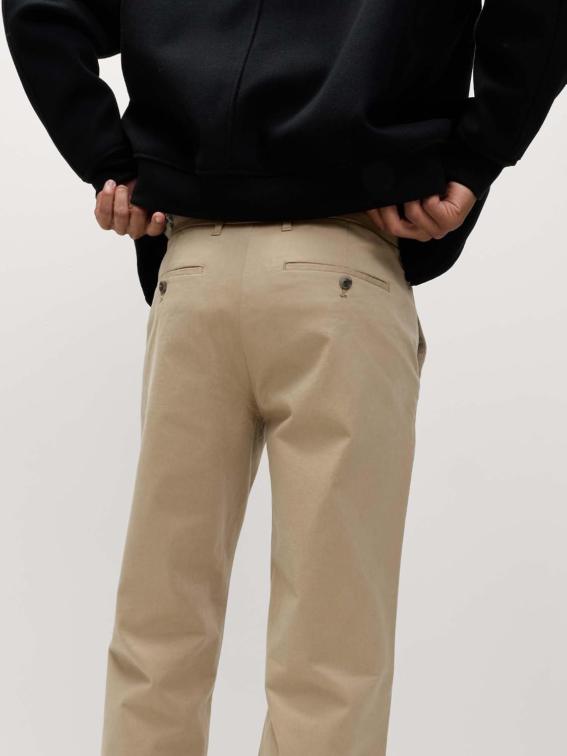 Detalle 2 de Marks & Spencer chino voor heren, normale pasvorm met stretch en zijzakken