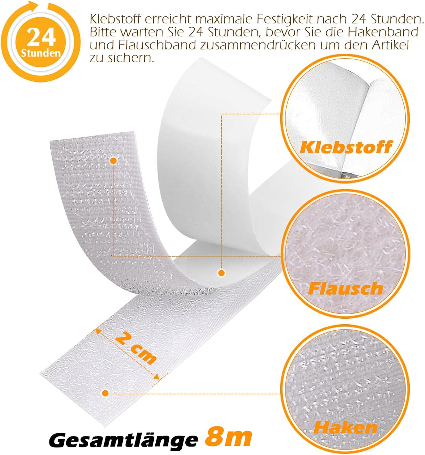Detalle de Blooven Klettband Selbstklebend 8 m 20 mm