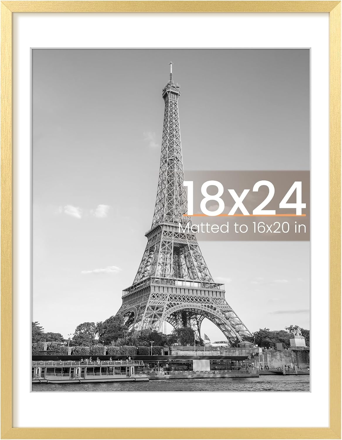 Detalle de upsimples FUP0301310 18 x 24 Gold Picture Frame with Mat