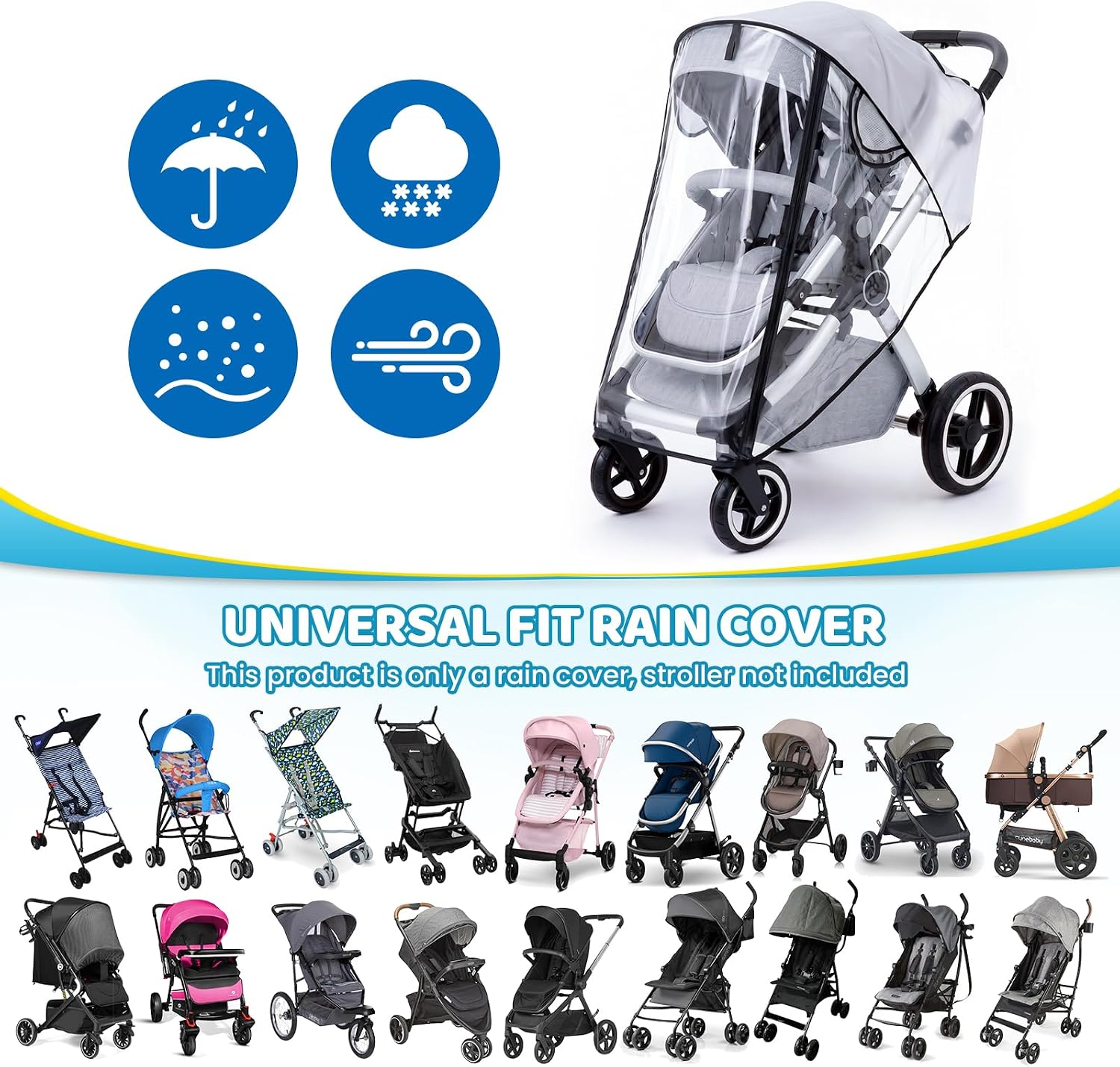 Thumbnail 4 de Orzbow Universal Rain Cover 0.2mm for Pushchair