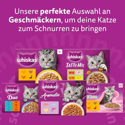 Thumbnail 8 de Whiskas 1+ Ragout Geflügel Auswahl in Gelee – Hochwertiges Nassfutter für ausgewachsene Katzen, 40x85 g