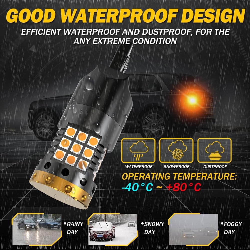 Thumbnail 5 de NATGIC 7440 W21W LED Turn Signal Bulbs (2-Pack) Amber – 3700LM, 18W Each, Canbus Anti-Hyper Flash