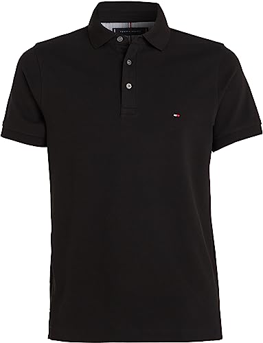 Detalle de Tommy Hilfiger Maglietta Polo Maniche Corte Uomo 1985 Slim Fit Nero XS