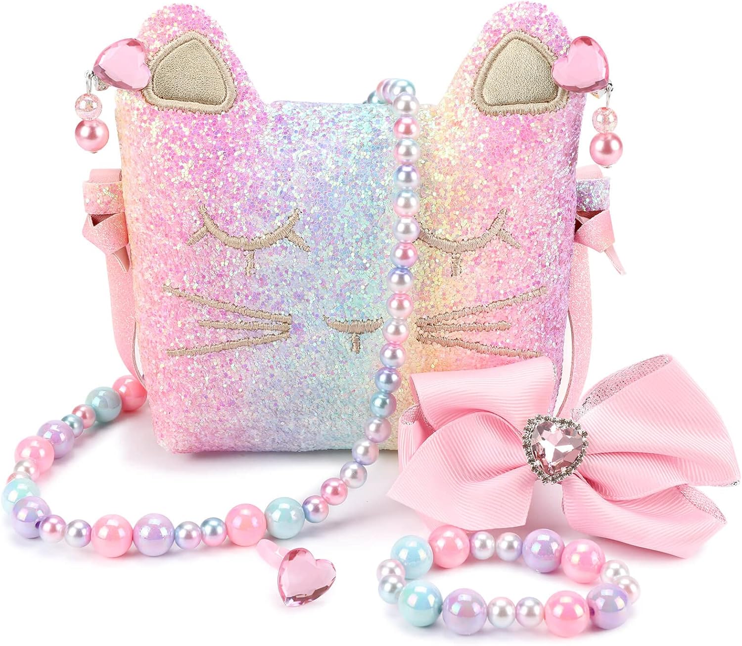 Thumbnail 6 de mibasies Little Girls Cat Purse Dress-Up Jewelry Set for Pretend Play