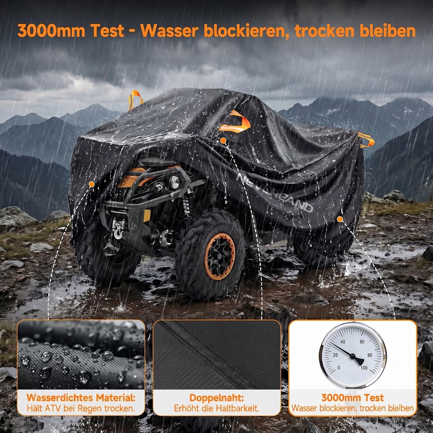 Thumbnail 6 de NEVERLAND XXXL Quad Abdeckplane 256×110×120 cm 🛡