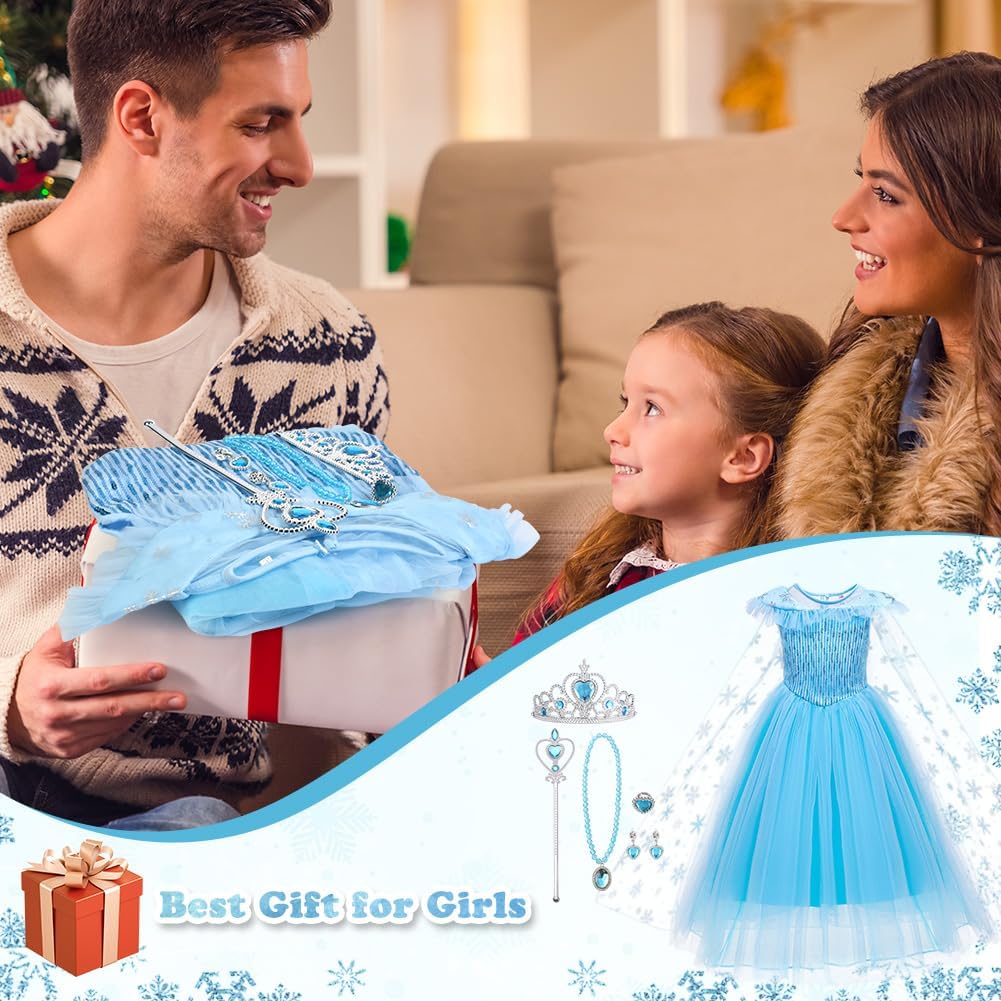 Thumbnail 6 de AYBUY Costume da Principessa per Bambina con Corona, Bacchetta e Accessori - Set Completo