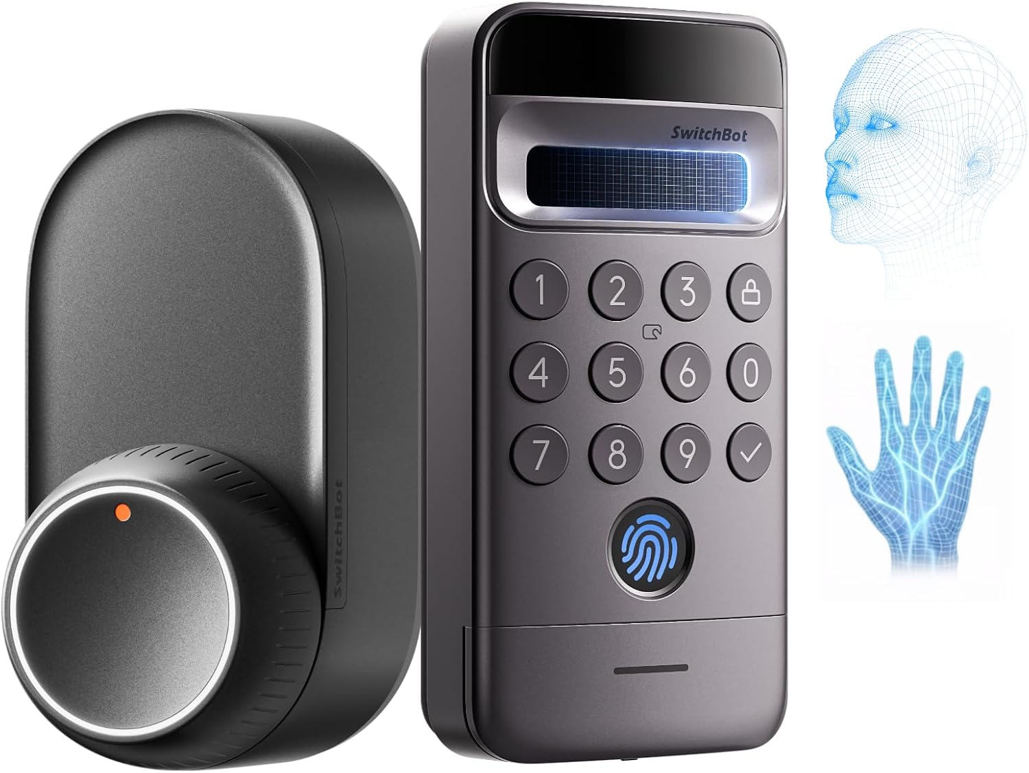 Detalle de SwitchBot Smart Lock Ultra W5600009 顔認証パッドProセット 手のひら静脈・指紋・暗証番号対応