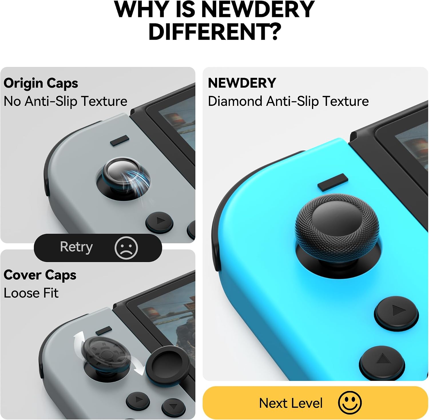 Thumbnail 3 de NEWDERY Replacement Joystick Thumb Grips 10pcs