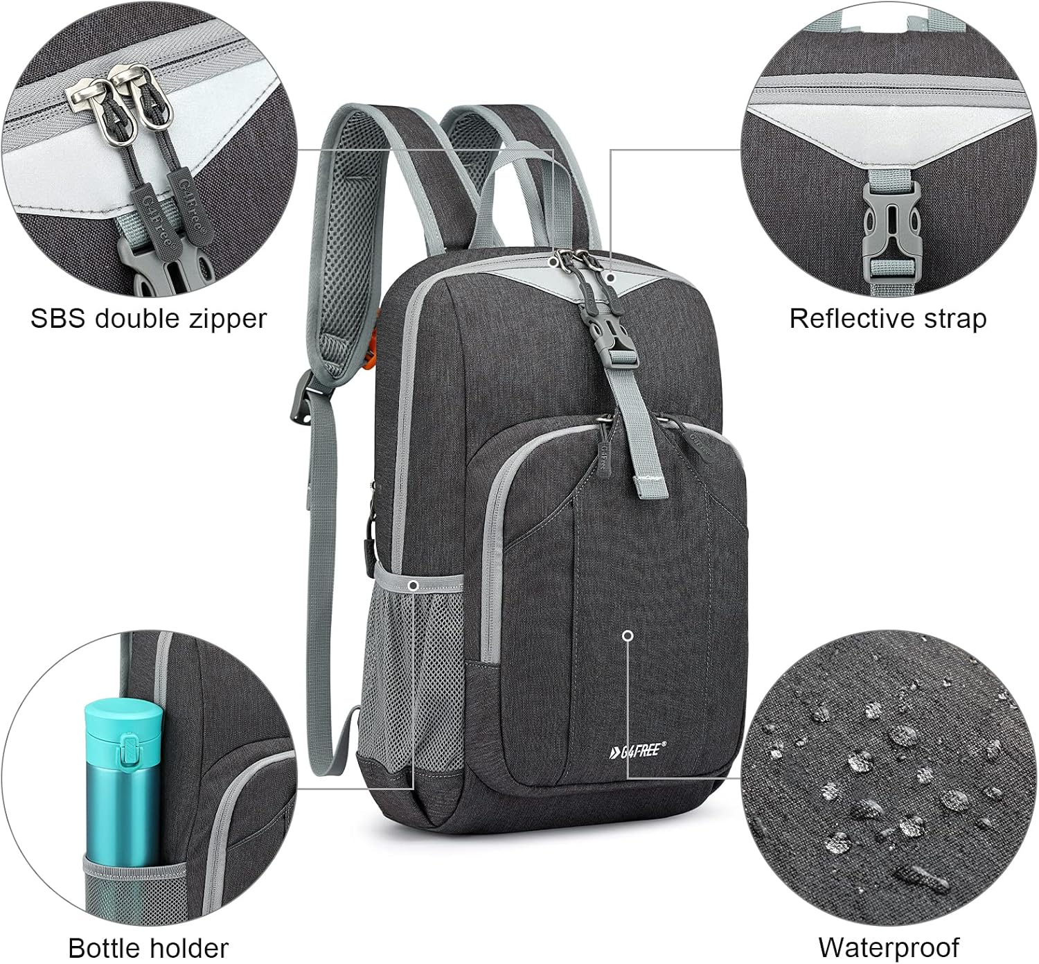 Detalle de G4Free 10L Small Backpack: Multi‑Purpose Daypack for Travel, Hiking, and Everyday Adventures