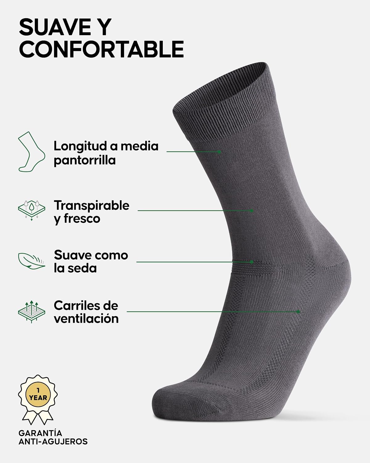 Detalle 2 de DANISH ENDURANCE Calcetines Bambú 6 pack