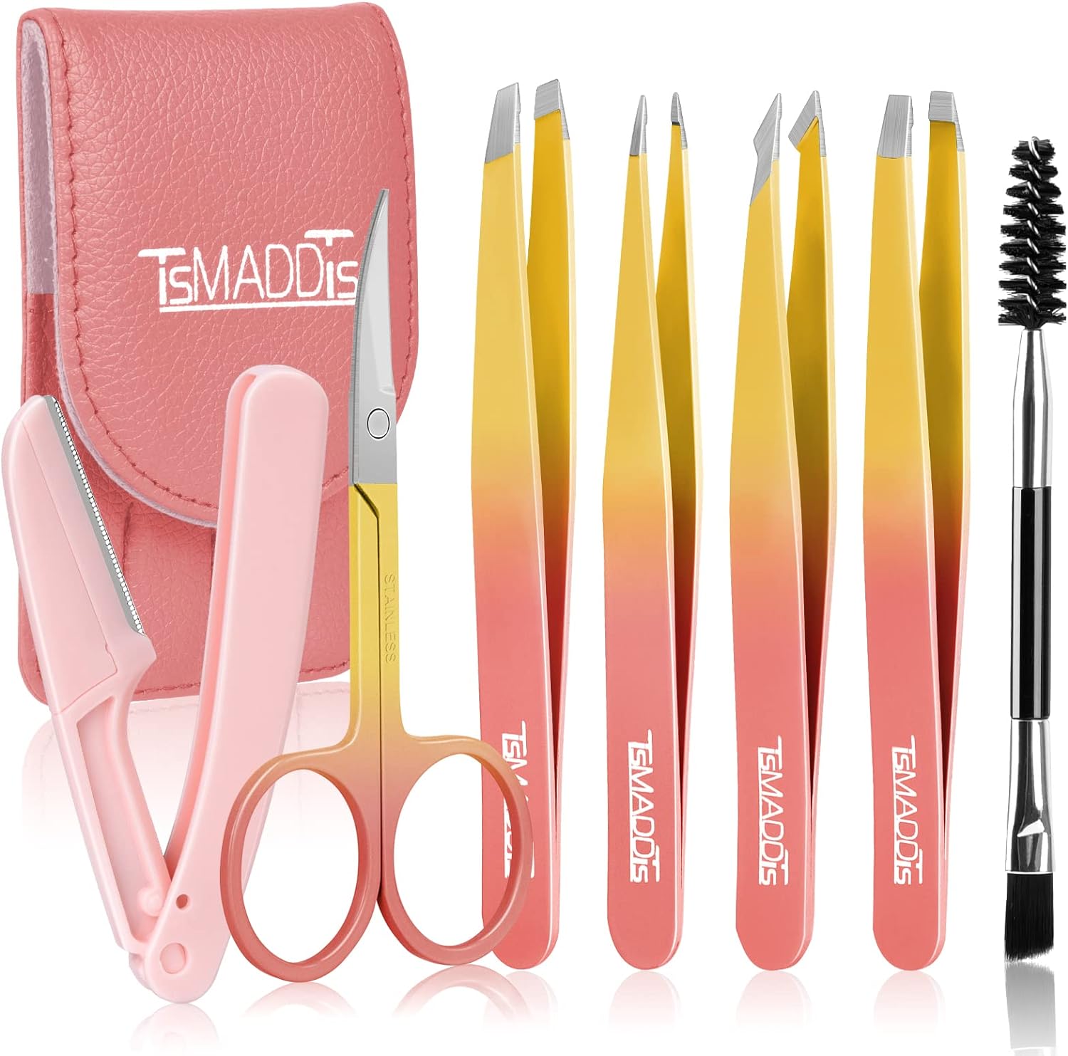 Thumbnail 6 de TsMADDTs 7-Piece Eyebrow Tweezers Set with Curved Scissor and Razor