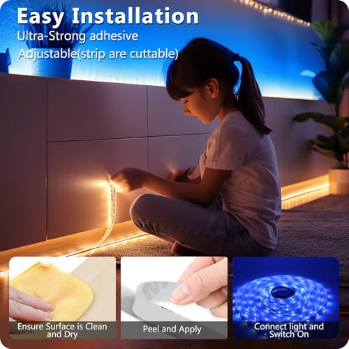 Thumbnail 3 de DAYBETTER LED Strip Lights 110ft1Roll RGB Music Sync Smart App Control
