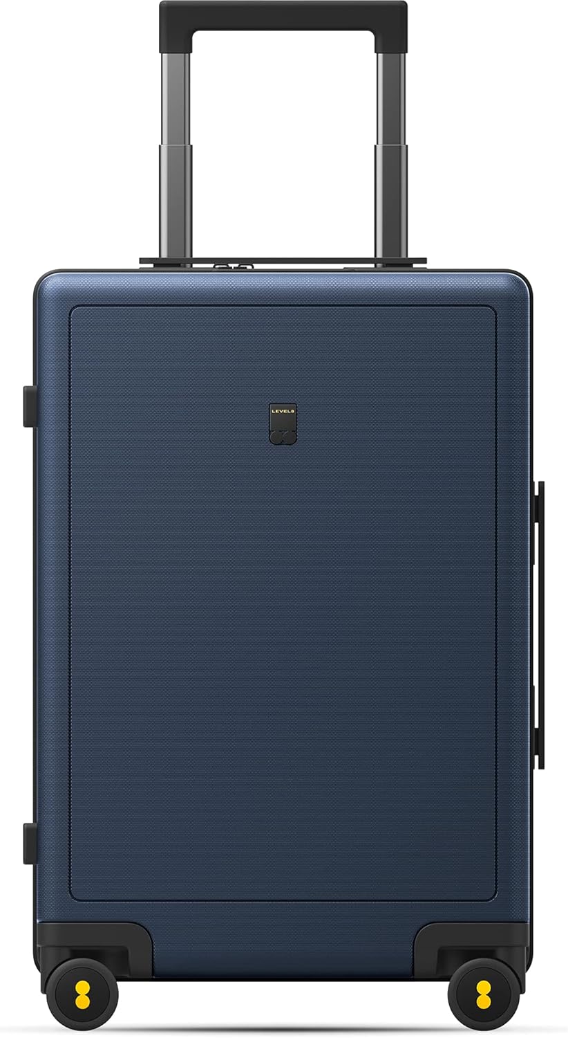 Detalle de LEVEL8 Koffer Trolley Groß 66 cm – Hartschale, 65L, Dunkel Blau, 4 Rollen, TSA-Sicherheit